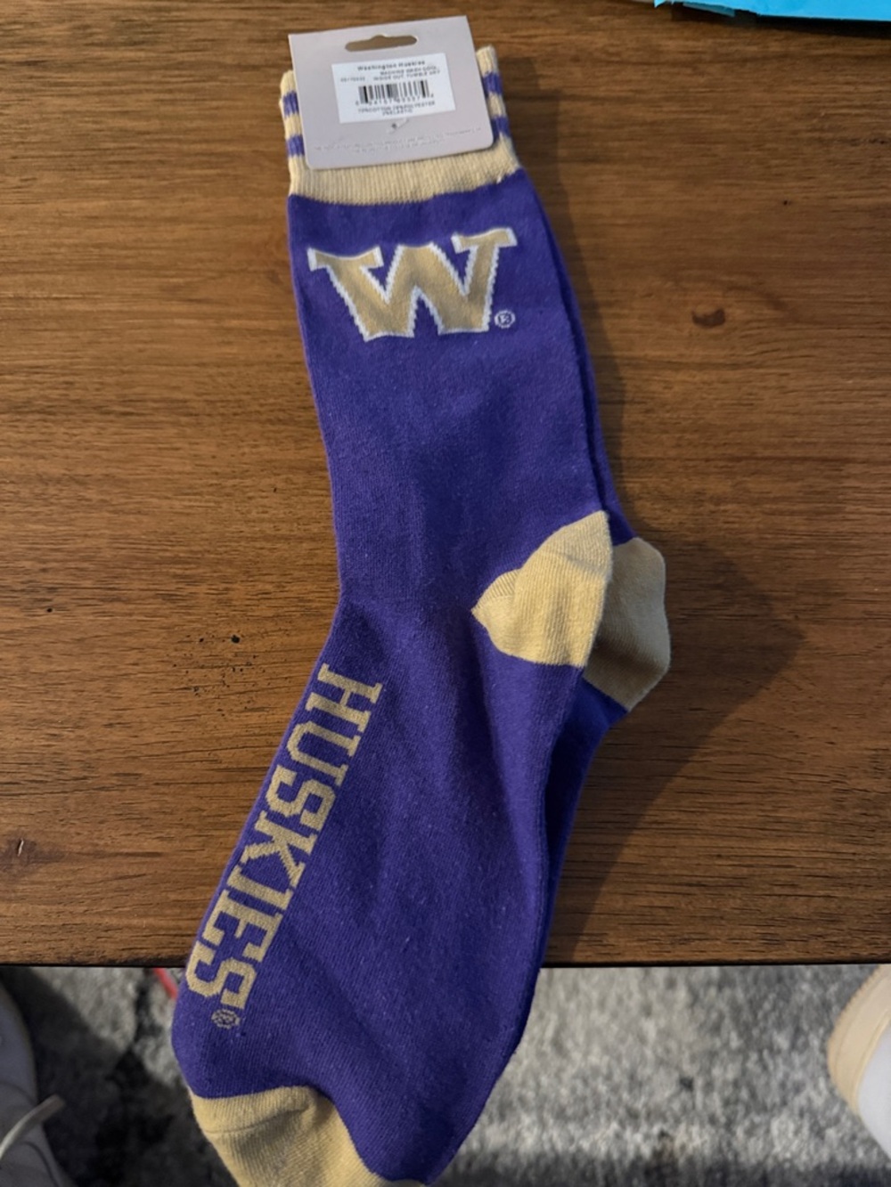University Huskies Purple & Gold Crew Socks